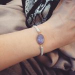 Amethyst macrame bracelet