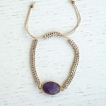 Amethyst macrame bracelet