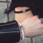 Rose quartz and onyx Queen & King bracelets