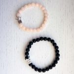Rose quartz and onyx Queen & King bracelets