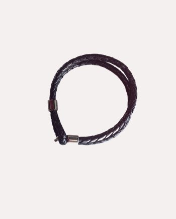 Black leather bracelet