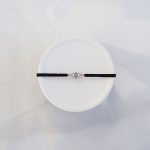 Macrame silver evil eye bracelet