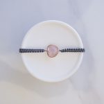 Rose crystal macrame bracelet