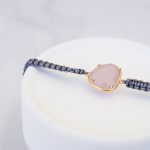 Rose crystal macrame bracelet