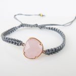 Rose crystal macrame bracelet