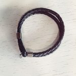 Black leather bracelet