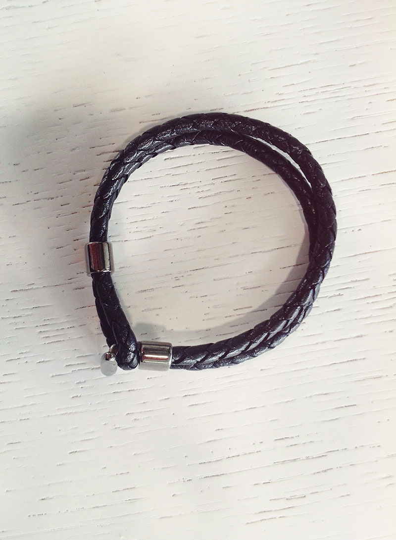 Black leather bracelet