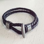 Black leather bracelet