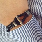 Black leather bracelet
