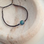 Macrame blue evil eye bracelet
