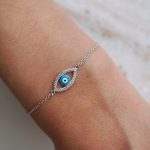 925 silver light blue eye bracelet