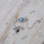 925 silver light blue eye bracelet