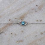 925 silver light blue eye bracelet