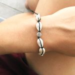 Natural cowrie shell personalised bracelet