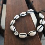 Natural cowrie shell personalised bracelet