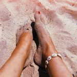 Natural cowrie shell ankle bracelet