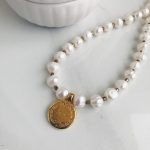 Ancient Maya disk natural pearls pendant