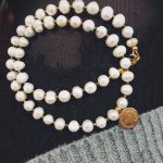 Ancient Maya disk natural pearls pendant