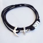 Personalised anchor 2 symbols bracelet