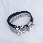 Personalised anchor 2 symbols bracelet