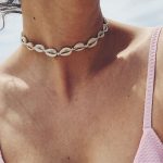 Natural cowrie shell choker