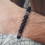 Men black onyx bracelet