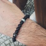 Black glass bracelet