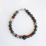Jasper and skull bracelet