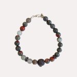 Jasper and skull bracelet