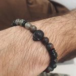 Jasper and skull bracelet