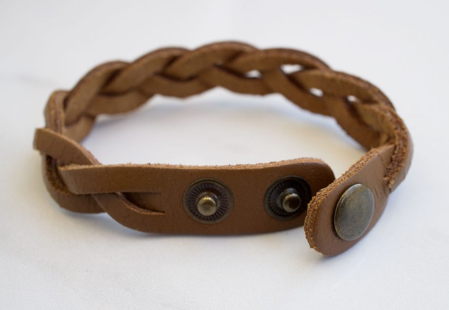 Natural leather brown bracelet