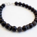 Black onyx bracelet with accents