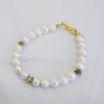 Stars and natural pearls bracelet