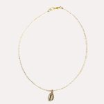 Tiny howlite and cowrie shell necklace