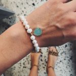 Pearls and green accent bracelet
