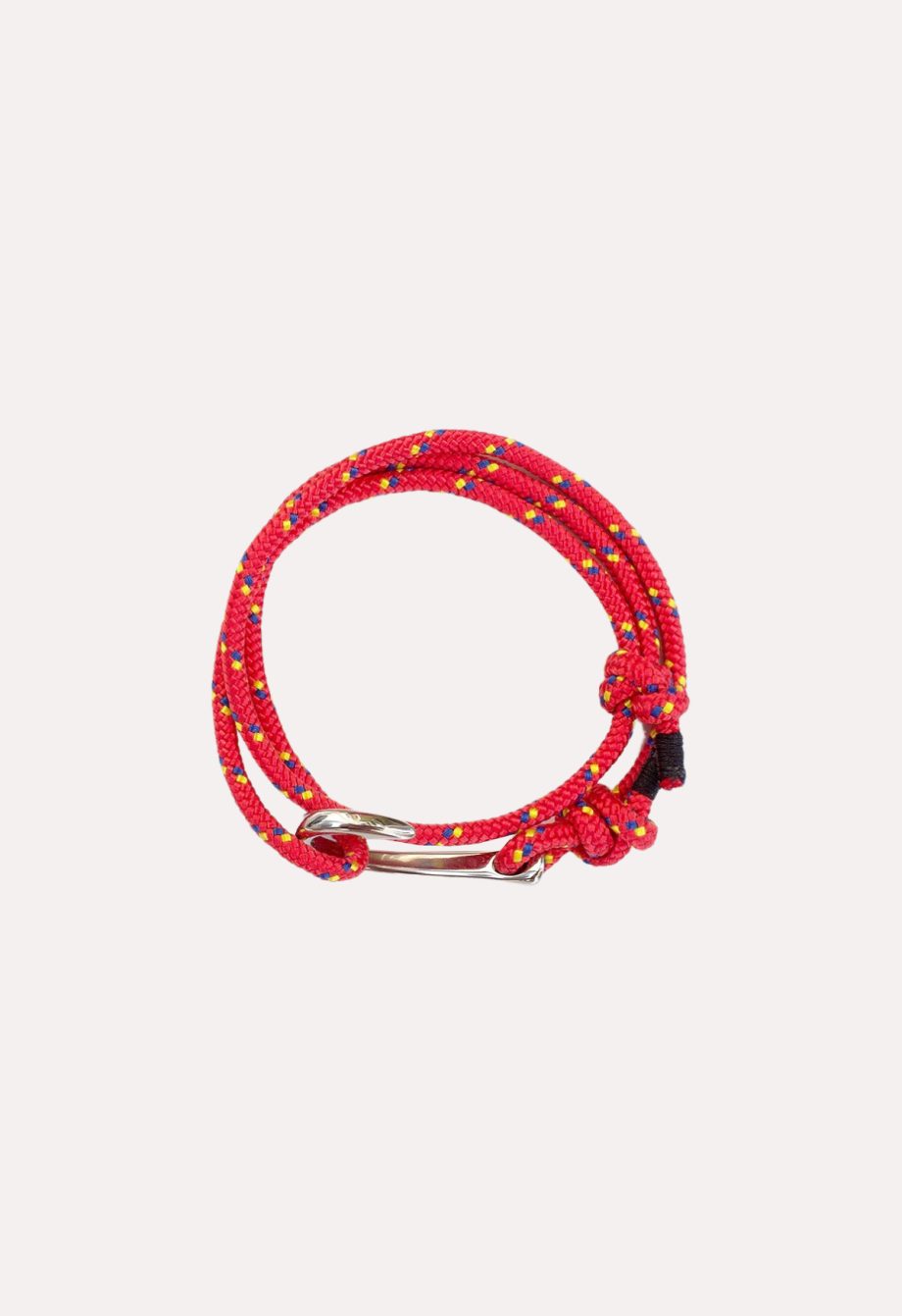 Stainless steel hook and navy rope man bracelet