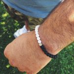 Half black half white beads bracelet