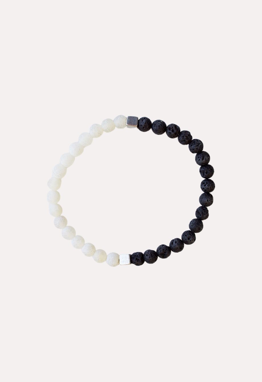 Half black half white beads bracelet