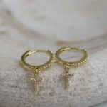 Cross hoop earring