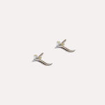Silver wave earrings