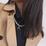 Initial letter necklace with pearls