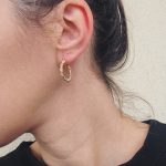 Golden round hoop earrings