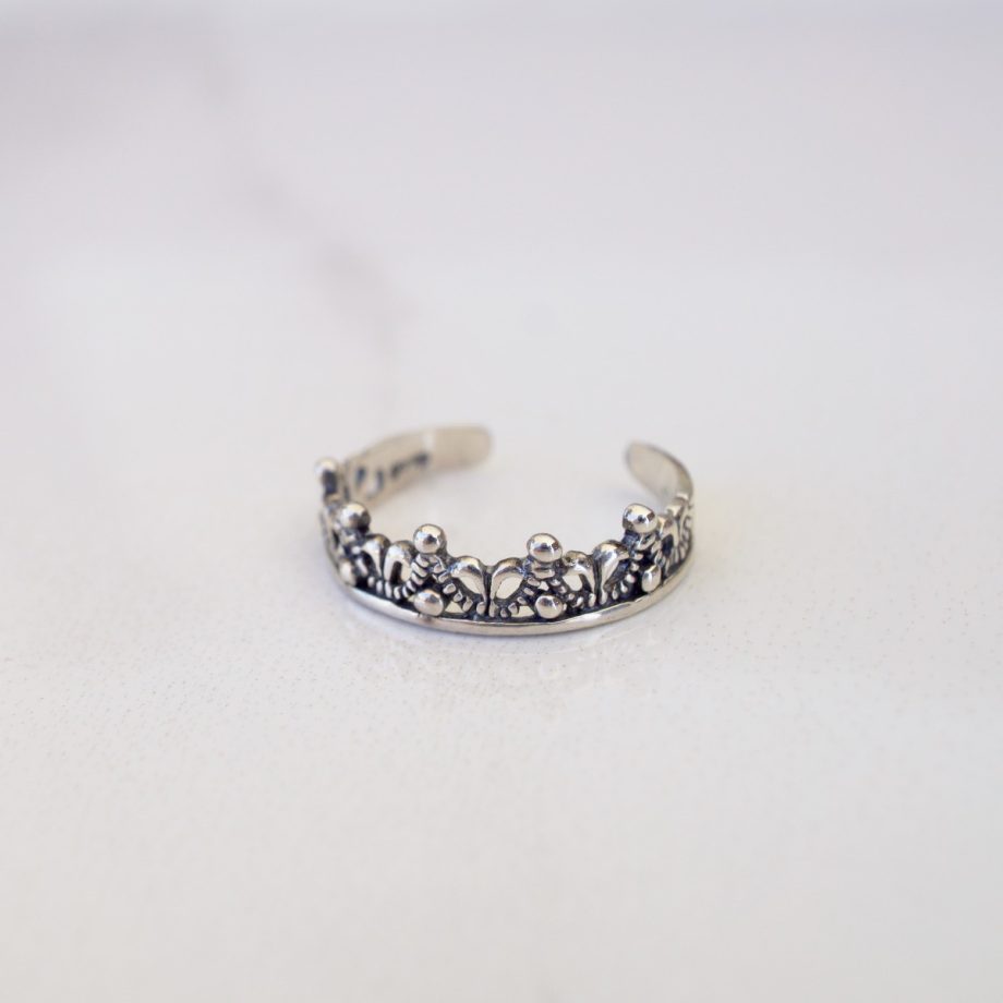 Crown silver ring