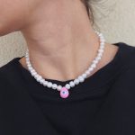 Pearls and greek eye necklace