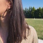 Stainless steel gold tone hoop earrings