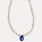 Pearls and greek eye necklace