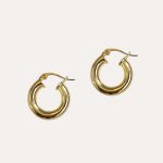 Eco brass golden hoops