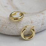 Eco brass golden hoops