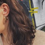 Eco brass golden hoops