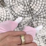 Eco brass golden pieces ring